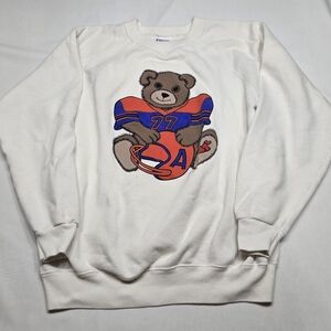 Vintage 1980's Football "A" Bear #77 Graphic Sweatshirt Teddy Bear